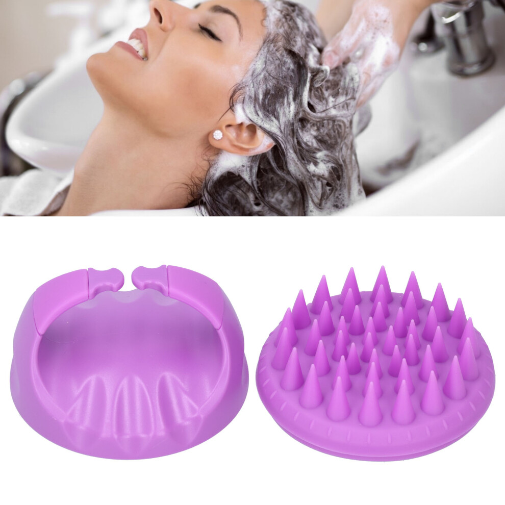 Unisex Purple Multifunctional Hair Scalp Massager With Dandruff Cleaning Brush