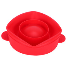 Folding Silicone Popcorn Bowl with Lid & Handle, 26x14cm, Red
