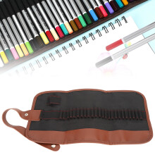 Canvas Pen Wrap Roll Case - 24/48/60 Grids, 35.2-69cm Length