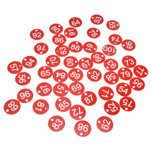50PCS Red Beehive Label Tags, 3.5cm, Numbered Beekeeping Signs