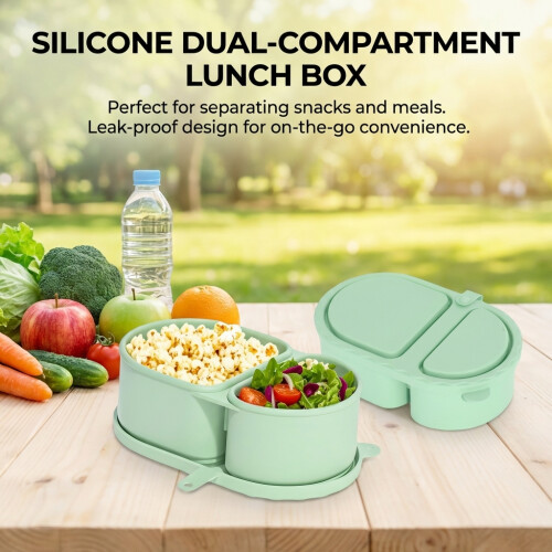 (Green) Foldable Leak-Proof Silicone Sauce Box 1
