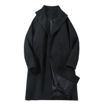 Trench da uomo per ufficio, Trench da uomo autunnale in lana, Capospalla di media lunghezza alla moda, Design classico con risvolto, Giacca casual