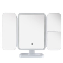 LED Desktop Makeup Mirror with 3-Sided Storage Box