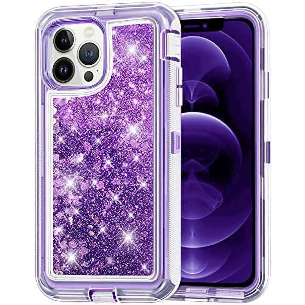 Heavy Duty Glitter Case For Iphone 14 Pro Max Â Shockproof, Luxury Sparkle, Compatible With Apple Iphone 14 Pro Max Purple 9448483578912