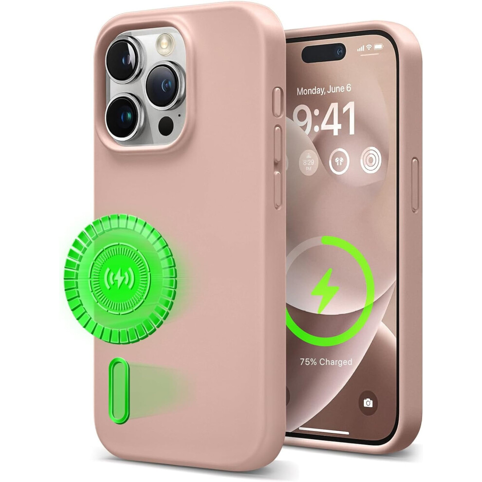 Magnetic Compatible Silicone Case For Iphone 13 Pro Â Shockproof, Wireless Magnetic Charging, Rose Gold 9448483578899