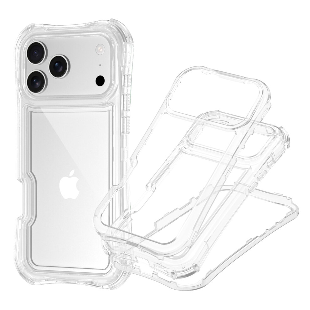 For Compatible With Iphone 17 Pro Max Case,Heavy Duty Crystal Clear Case,Shockproof Rugged Dual-Layer Protective Cover With Wrist Strap,Clear 9448483579759