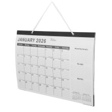 Calendario da parete 2026 di 18 mesi con grandi blocchi di date e festività mondiali.