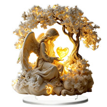 Acrylic Table Figurines Set – Fairy Tree Angel Cross