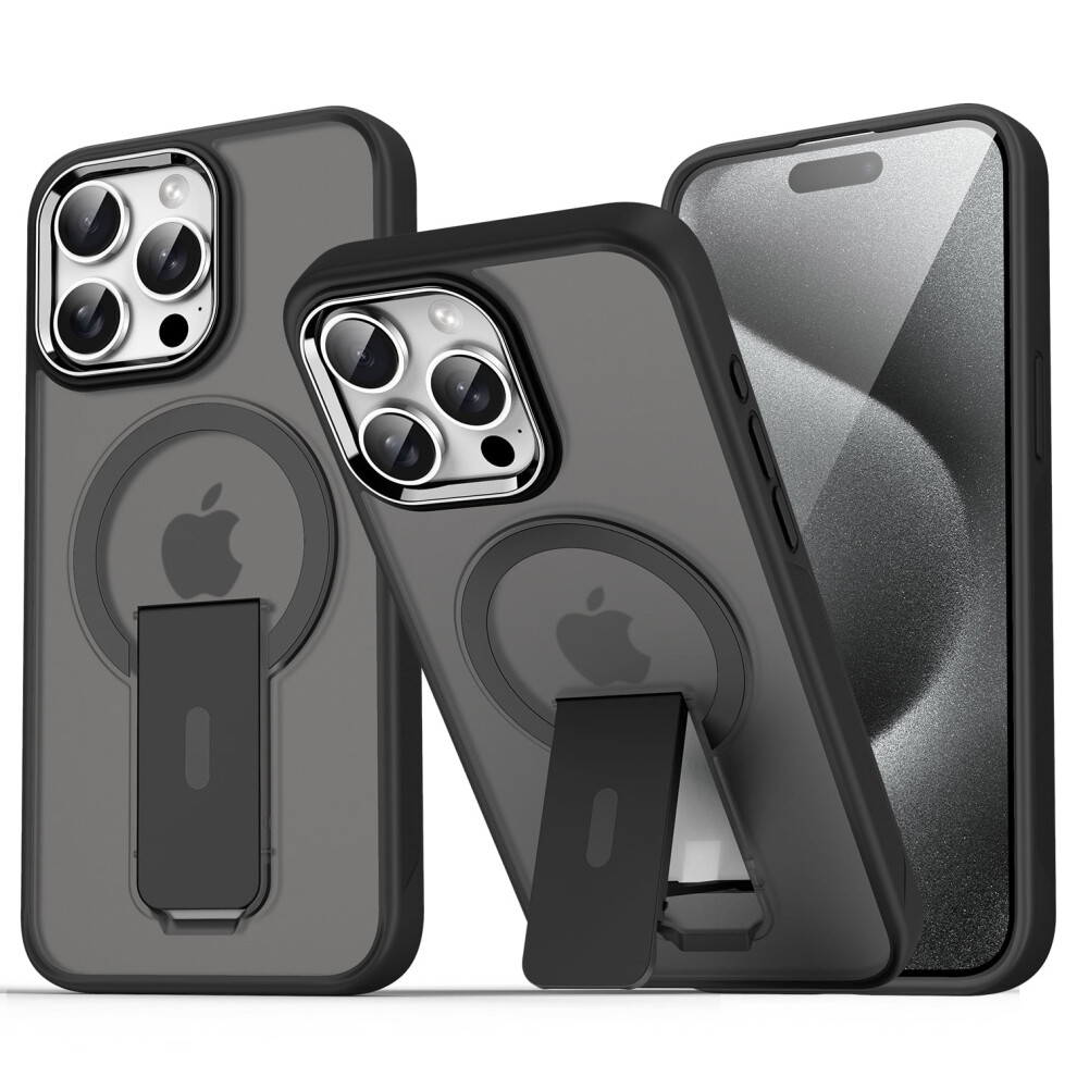 Kickstand Case For Iphone 16 Pro Max, Magsafe-Compatible, Slim Shockproof Protective Case In Black 9448483581257