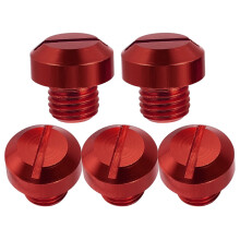 5Pcs Red Motorcycle Mirror Mount Clamp Aluminum Alloy Rearview Extension Bracket 1.60X1.60X1.50Cm