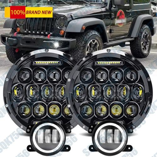 Κιτ προβολέων LED και φώτων ομίχλης Jeep JK JKU 7 ιντσών 4 τεμάχια