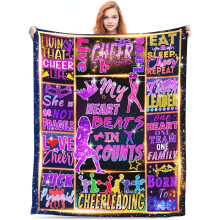 Ultra-Soft Cheer Blanket for Girls – Cozy Warm Throw, Cheerleader Gift, Coach & Squad Birthday Idea, Compatible with Cheer Themes