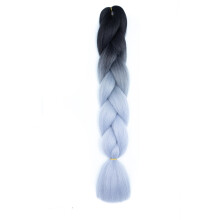 3-Pack 100g 24" Heat-Resistant Synthetic Braiding Hair for Twist & Crochet Braids, Black to Light Grey