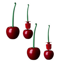 Cherry-Shaped Toilet Brush Set with Holder & Long Handle – 2 PC, Compatible with Standard Fixtures