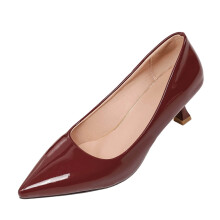 Wine Womens Pointed Toe Pumps Heels Dress Shoes Classic Court Shoes For Women Casual Office Party Wear 1Pc Size 37 Eu