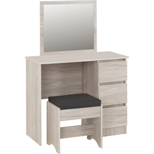 Seconique Malvern 3 Drawer Dressing Table Set Urban Snow 1