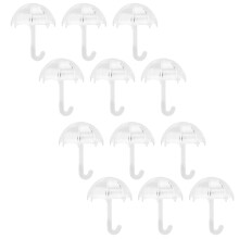 12Pcs Umbrella Shape Candy Boxes Plastic Wedding Party Favors White