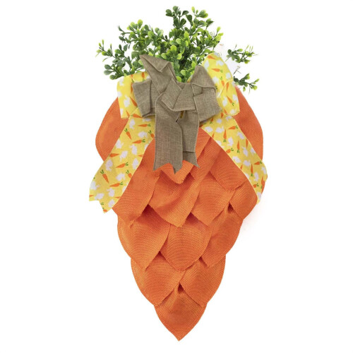 Artificial Carrot Wreath 20 inch for Easter Door Decor 1