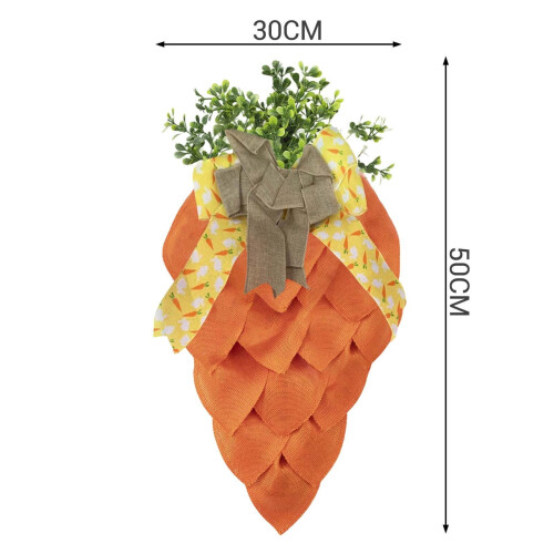 Artificial Carrot Wreath 20 inch for Easter Door Decor 2