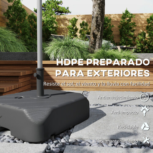 Outsunny Base para Sombrilla Negro 59.5 x 59.5 x 77 cm 1
