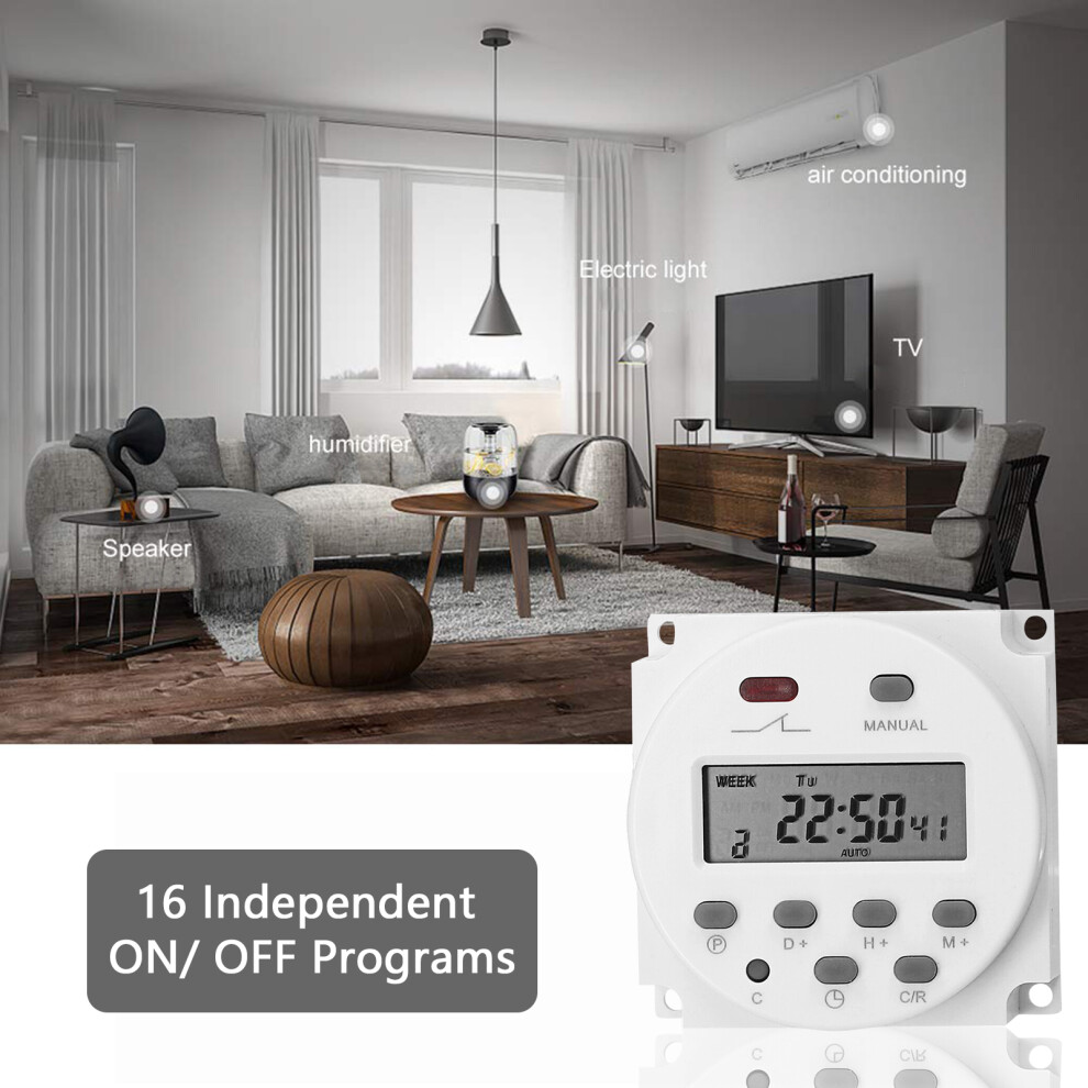 Weekly Programmable Timer Switch, 16 Programmes