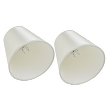 2PCS Beige Fabric Clip-On Wall Lamp Shade for E14 Chandelier 9.2x14.2cm