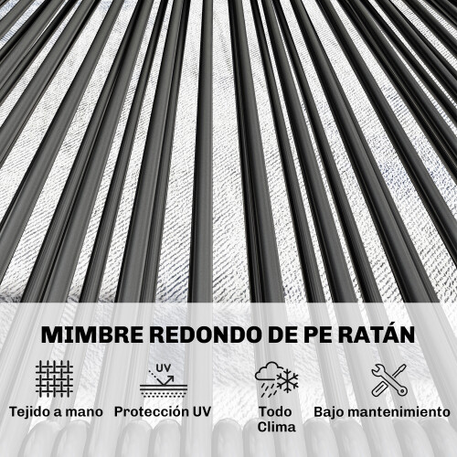 Outsunny Conjunto de Jardín Negro 117 x 67 x 80 cm 2