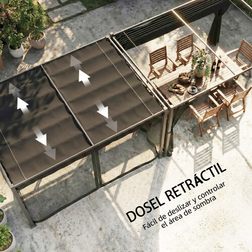 Outsunny Pérgola Gris 397 x 297 x 225 cm 1