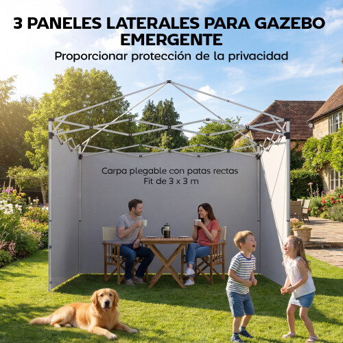 Outsunny Paredes Laterales Carpa Azul 300 x 200 cm 1