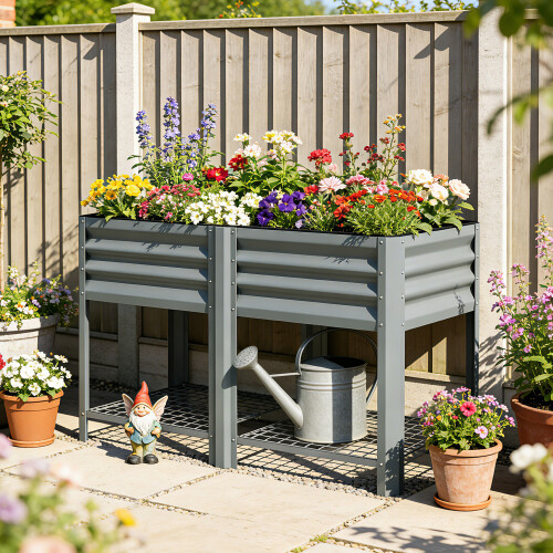 Outsunny Mesa de Cultivo Gris 120 x 55 x 80 cm 1