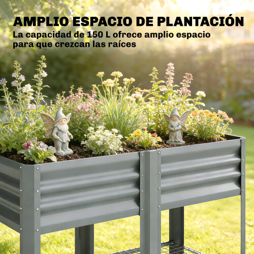 Outsunny Mesa de Cultivo Gris 120 x 55 x 80 cm 2