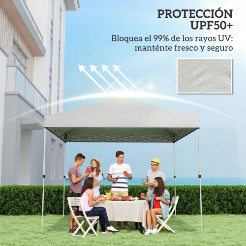 Outsunny Techo de Carpa Blanco 300 x 300 cm 2