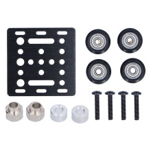 Aluminium Gantry Plate & Pulley Wheel Kit for 2020 V-Slot 3D Printer Black