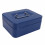 Small Locking Metal Cash Box with Double Layers - Blue, Portable Safe 2
