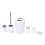 6Pcs Bathroom Accessories Set, PP+Stainless Steel, White 2