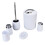 6Pcs Bathroom Accessories Set, PP+Stainless Steel, White 14
