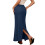 Linen Flared Maxi Skirt with Back Slit - Elastic-Navy blue XL 2