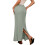 Linen Flared Maxi Skirt with Back Slit - Elastic-Navy blue XL 4