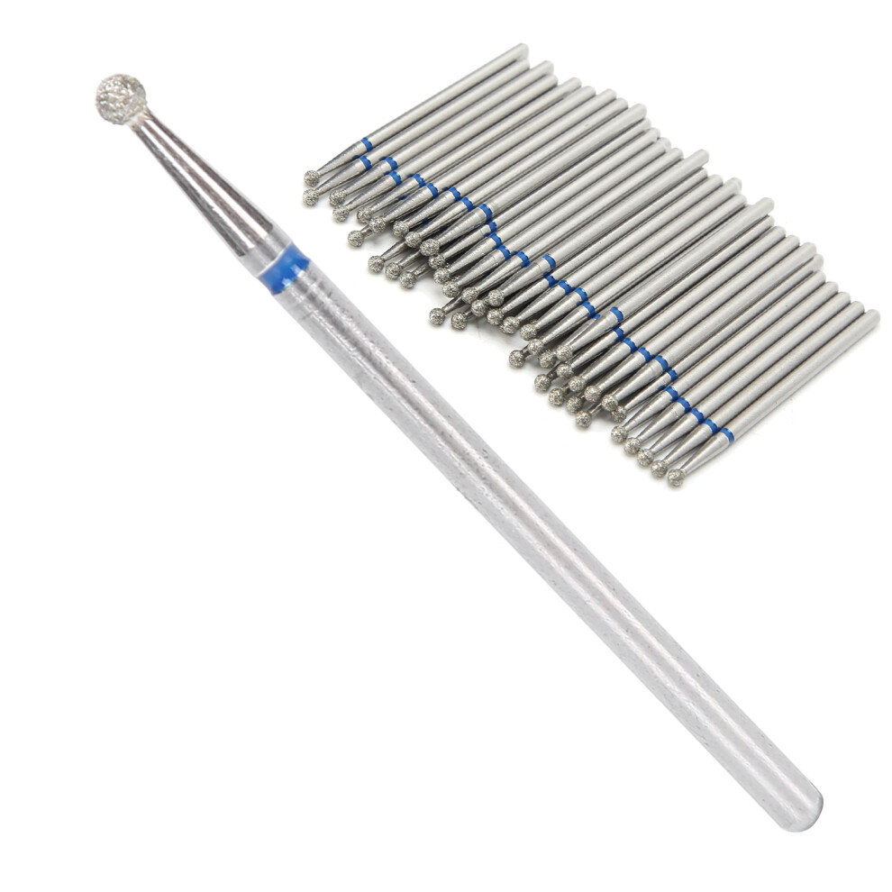 50pcs Spherical Emery Nail Drill Bits for Polishing & Nail Care