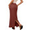 Linen Flared Maxi Skirt with Back Slit - Elastic-Navy blue XL 6