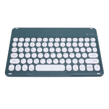 10 Inch Wireless Ergonomic Round-Key Bluetooth Keyboard for Desktop, Laptop, Phone & Tablet - Green