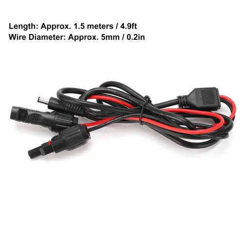 Brass Solar Charge Cable DC5521 Power Cord 300V High Frequency for Electronics 2