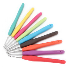 9pcs Ergonomic Crochet Hooks Set 2.0mm-6.0mm Aluminum & TPR Handles