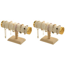 2X T-Bar Jewelry Chain Hairband Watch Necklace Bracelet Display Stand Rack Holder Fashion Woman Colors Gold Size Style