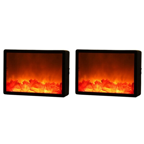 2X LED Fireplace Light Simulation Flame Light Nordic Style Decorative Fireplace Light Home Crafts Atmosphere Night Light