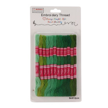 Grüne Serie 12 Stück Leuchtender Farbverlauf Polyester Stickgarn für Handarbeiten