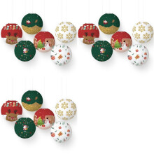 18 Pcs Christmas Decoration Paper Lanterns,Round Hanging Chinese Paper Lanterns for Your Home Outdoor Party Decorations