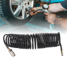 Spiral Air Hose 1/4" ID 16.4ft PE Copper Lightweight Non-Tangling