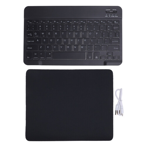 Wireless RGB 10" Portable Keyboard for Android & Win Tablets, Black 1