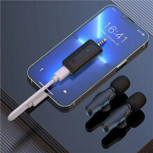 2X K35 Pro Wireless Microphone Lavalier Noise Reduction 3.5mm AUX for Megaphones Amplifier Camera Computer Mobile Phone